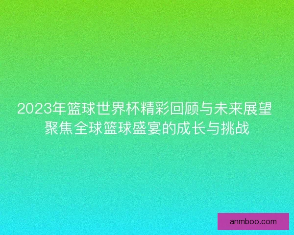 2023年篮球世界杯精彩回顾与未来展望 聚焦全球篮球盛宴的成长与挑战